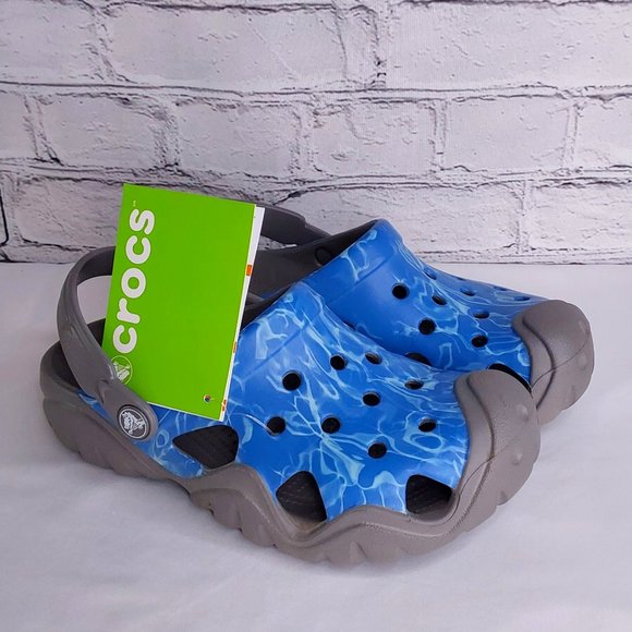 'CROCS' SWIFTWATER GRAPHIC RUGGED CLOG SLIDES - Picture 3 of 16